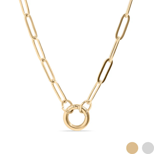 18K Gold PVD Stainless Steel Paperclip Necklace
