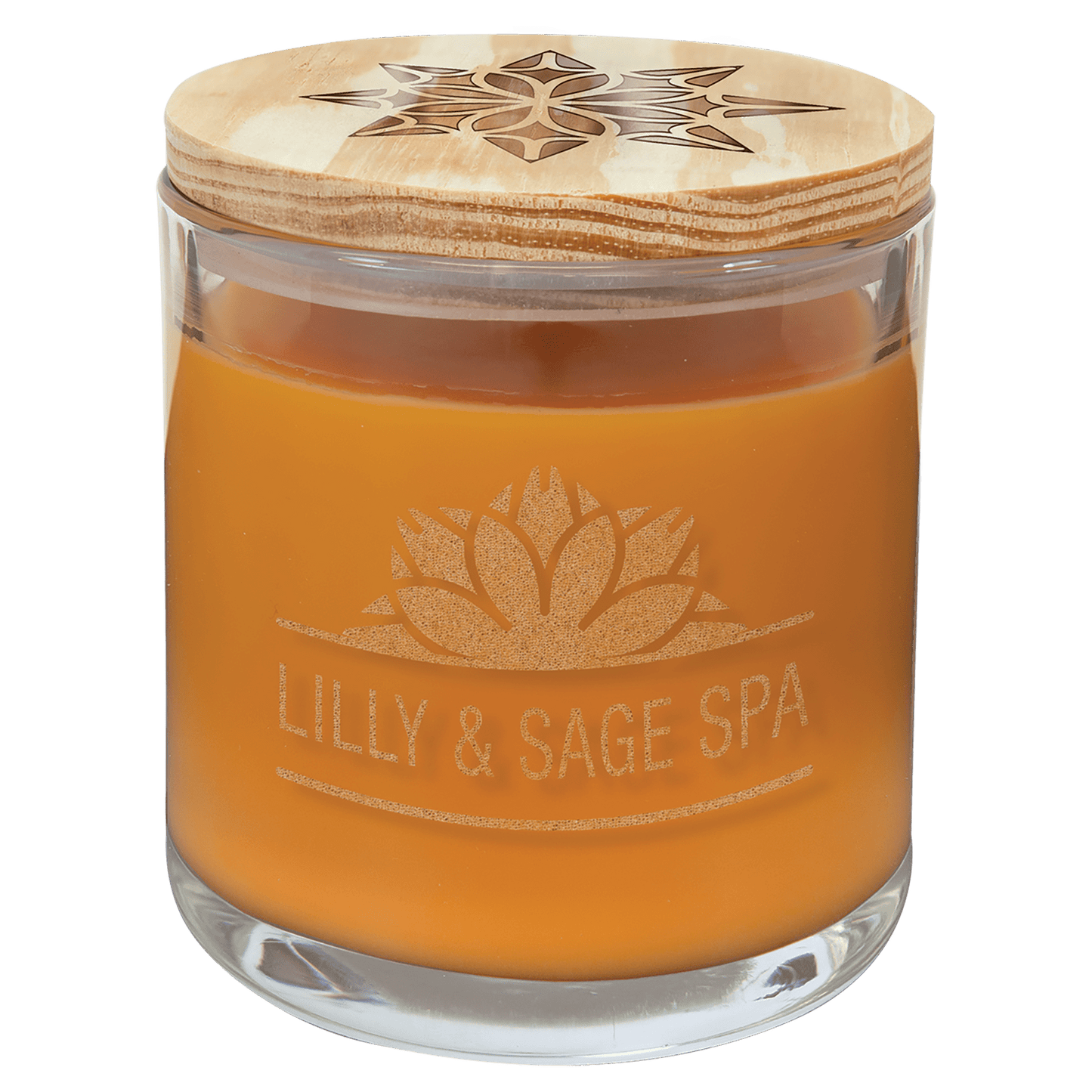 Bright Citrus Candle in a Glass Holder with Wood Lid - 14 oz.