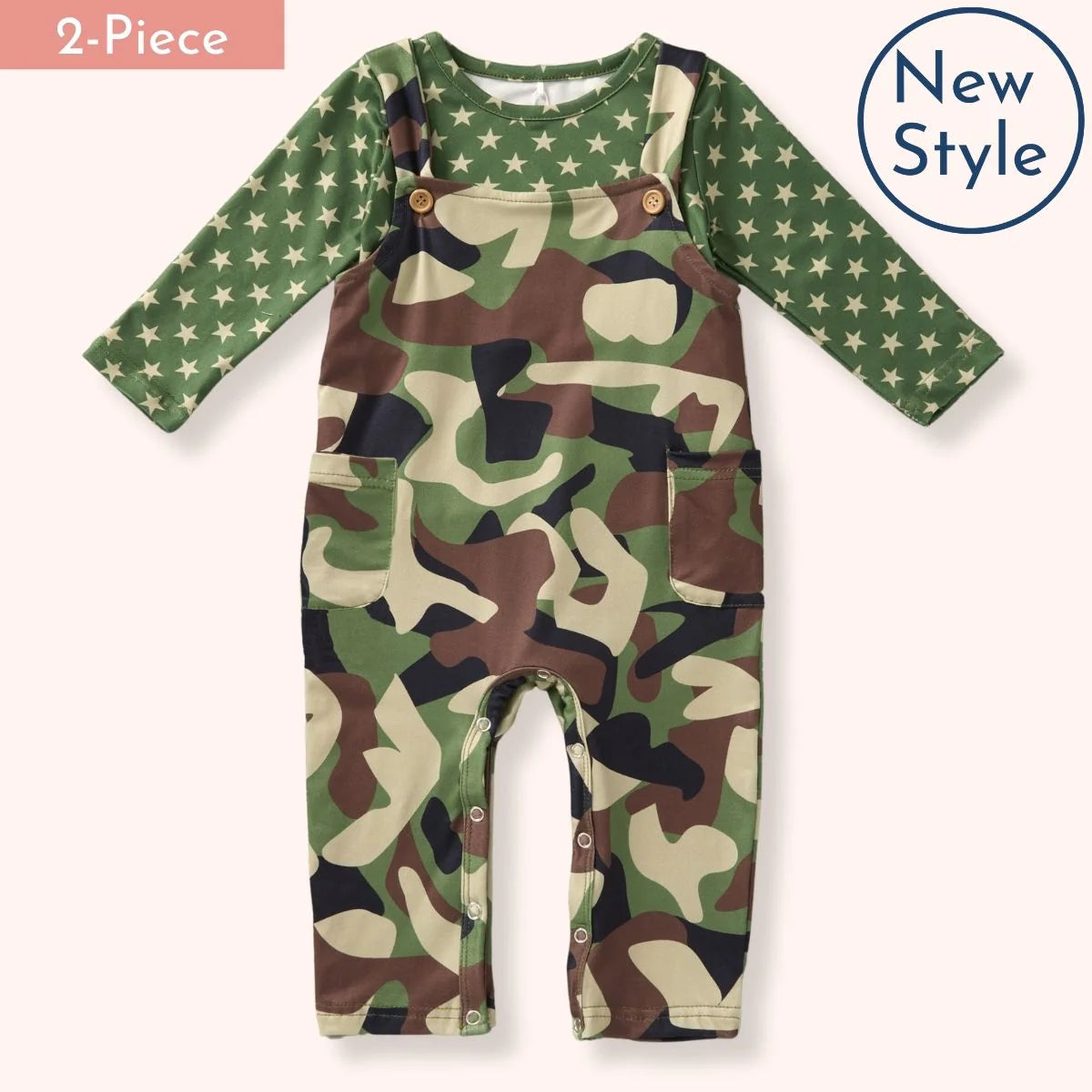 Pete & Lucy Camo Crew Boys Romper
