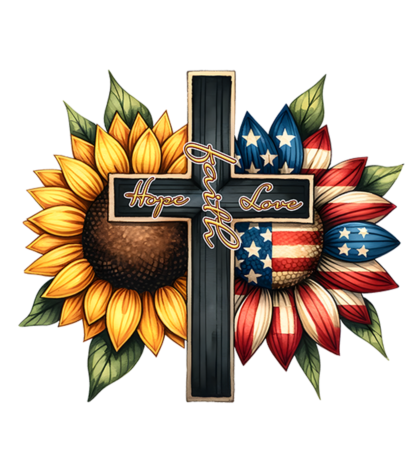 Hope Faith Love Sunflower