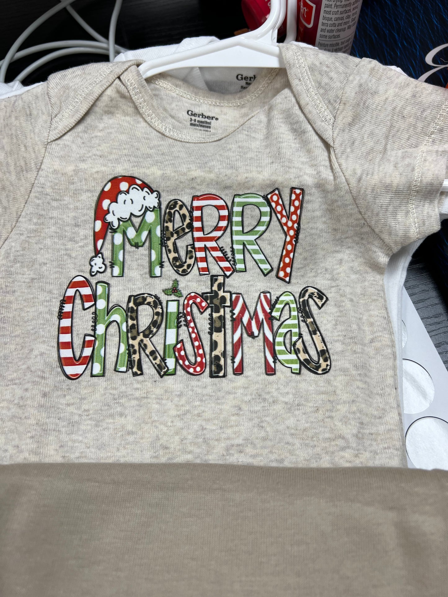 Merry Christmas Leopard Print Onsies
