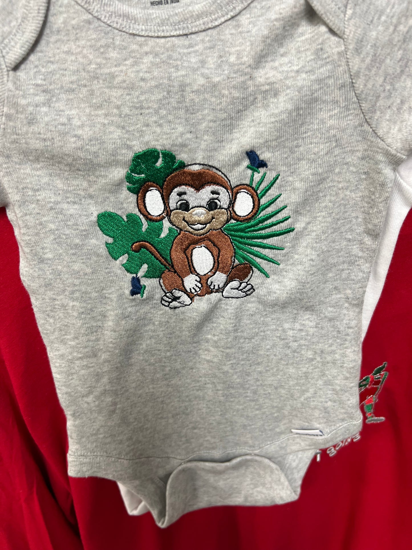 Baby Monkey Onsie - Embroidery