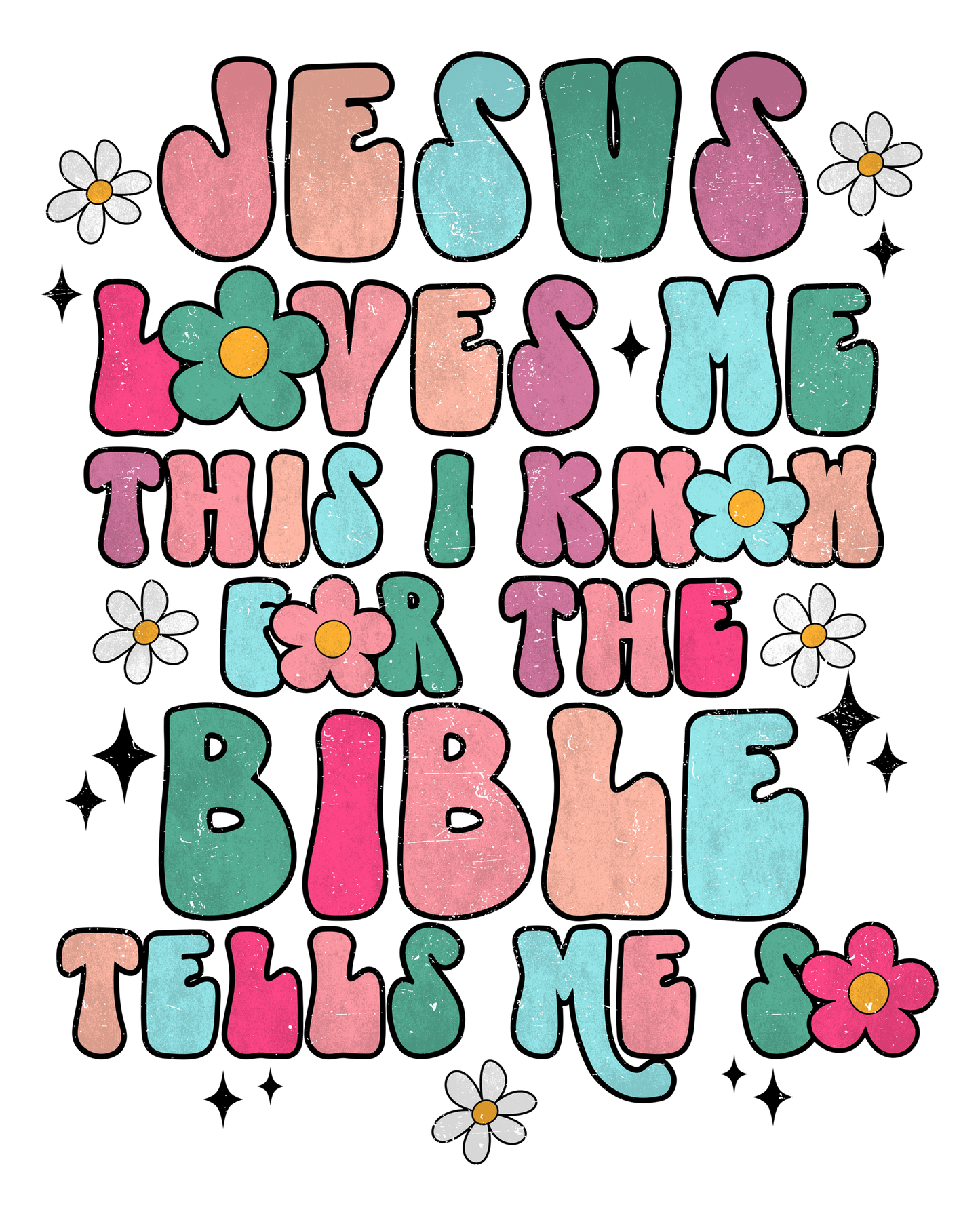 Jesus Loves Me Easter Colors T- Shirt