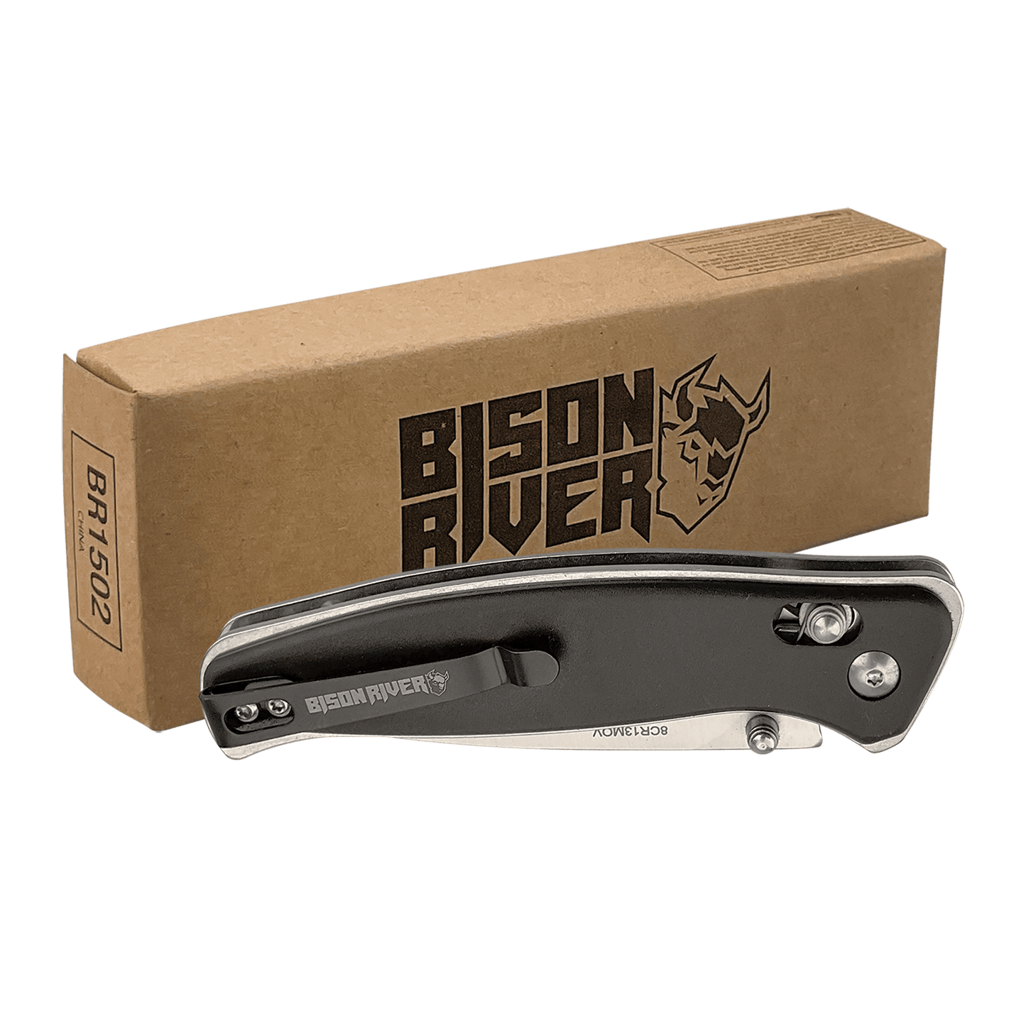 Bison River 4.5 In Black Handle Pocket Knife