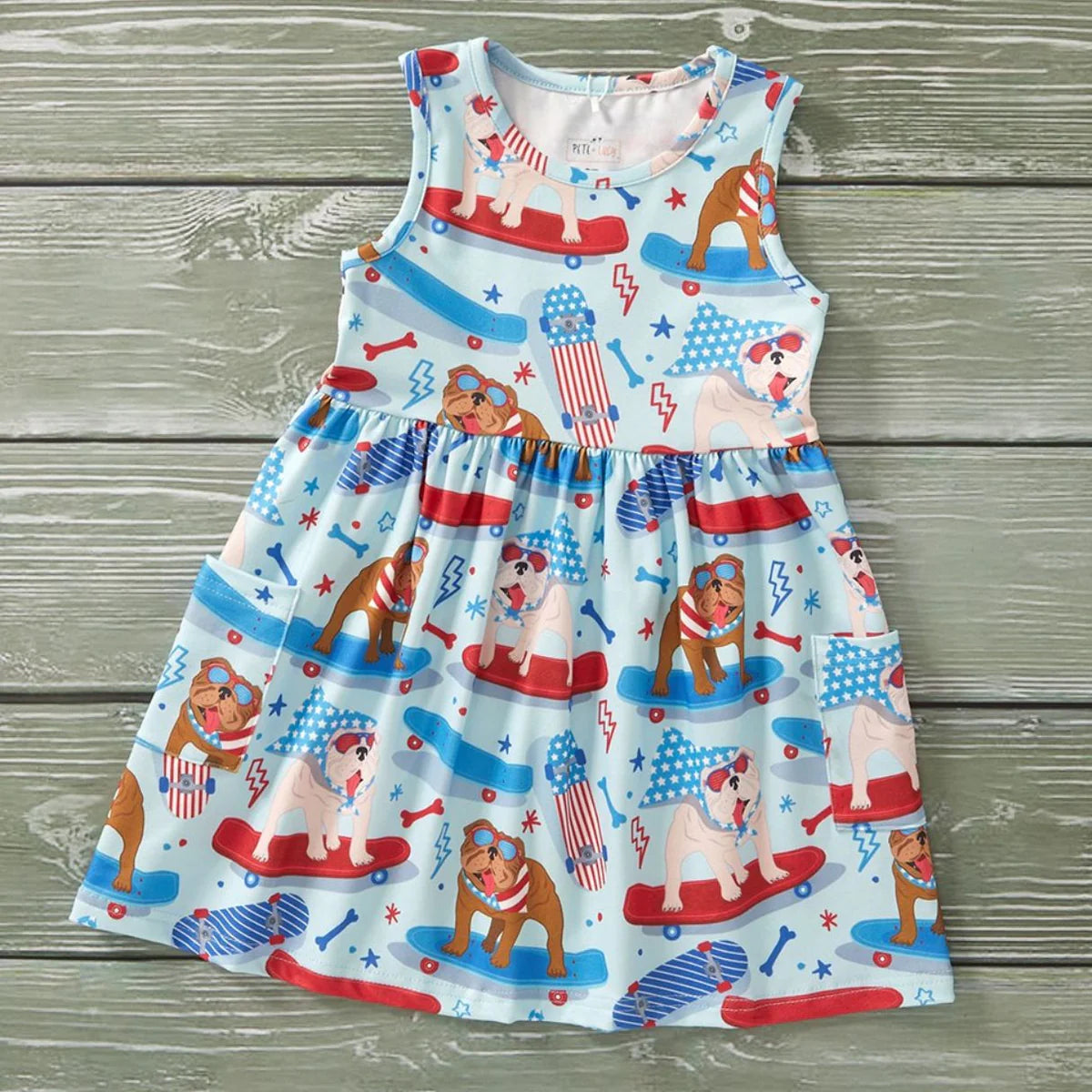 Pete & Lucy Red White & Blue Crew Dress