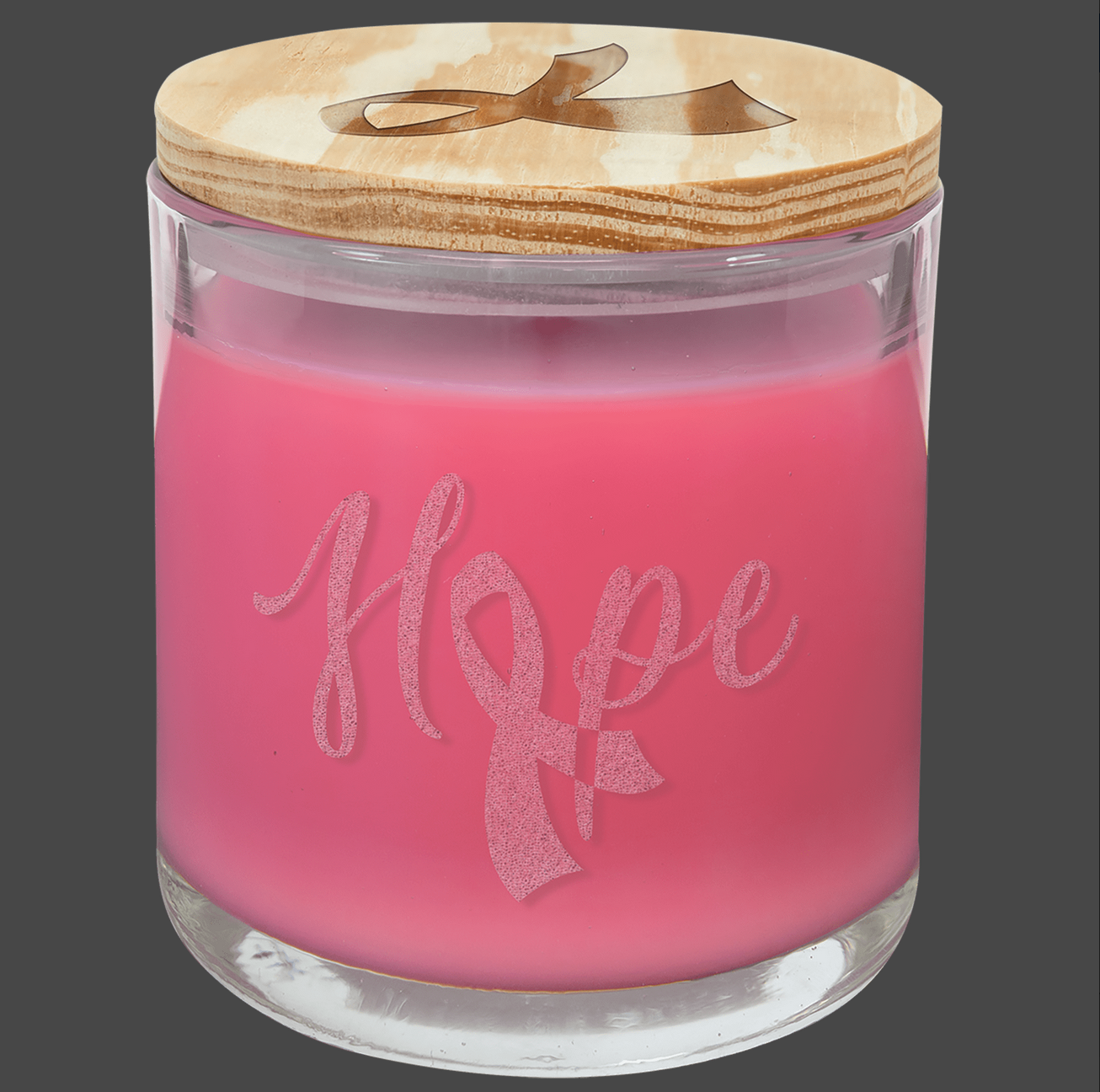 Peony Rose Candle in a Glass Holder with Wood Lid - 14 oz.