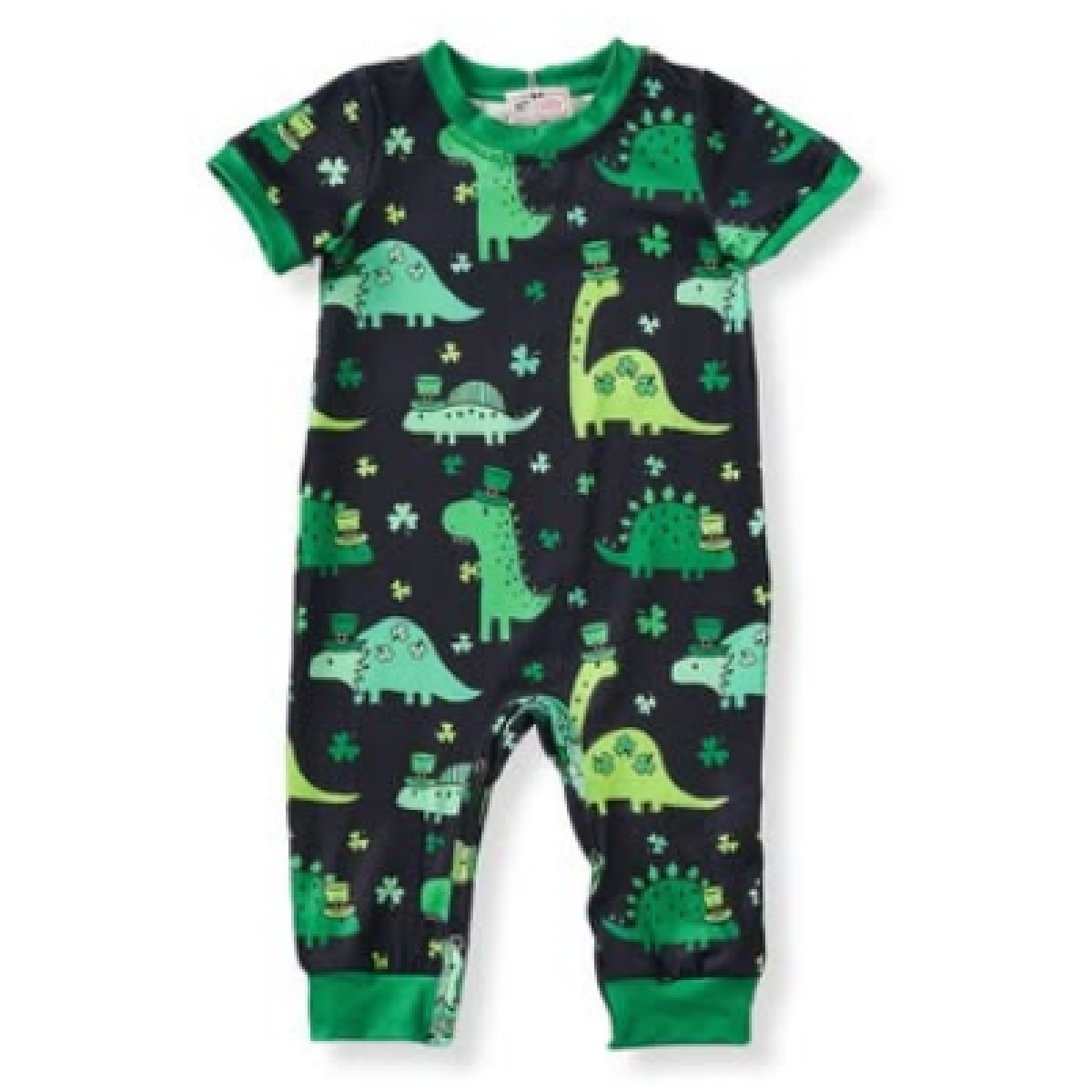 Pete & Lucy Shamrock Dinos Romper