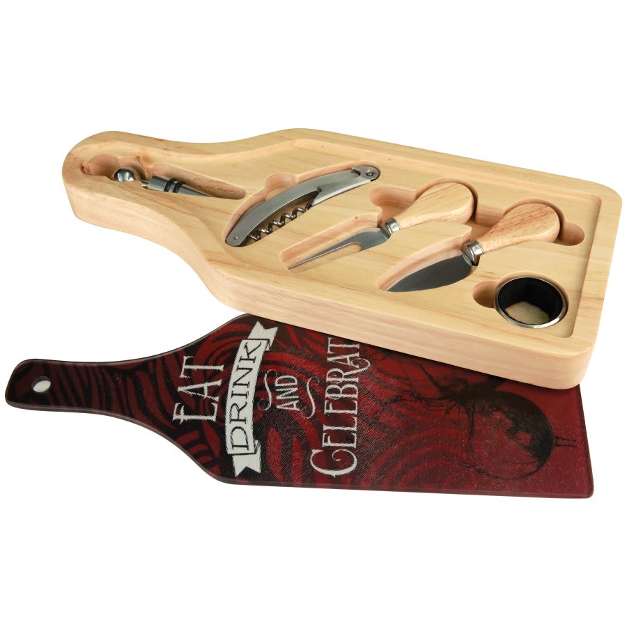 6 Pc Wine & Cheese Set