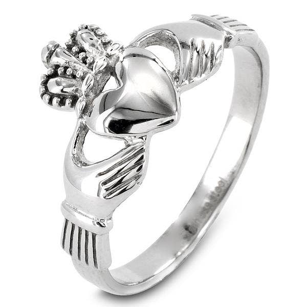 Elya Polished Irish Claddagh Ring