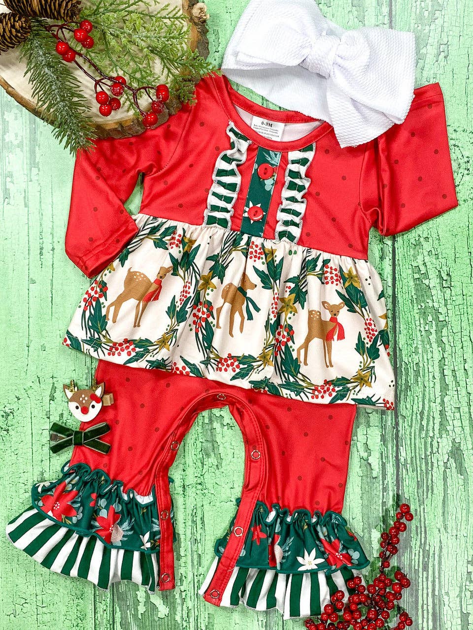 Reindeer Games Skirted Romper