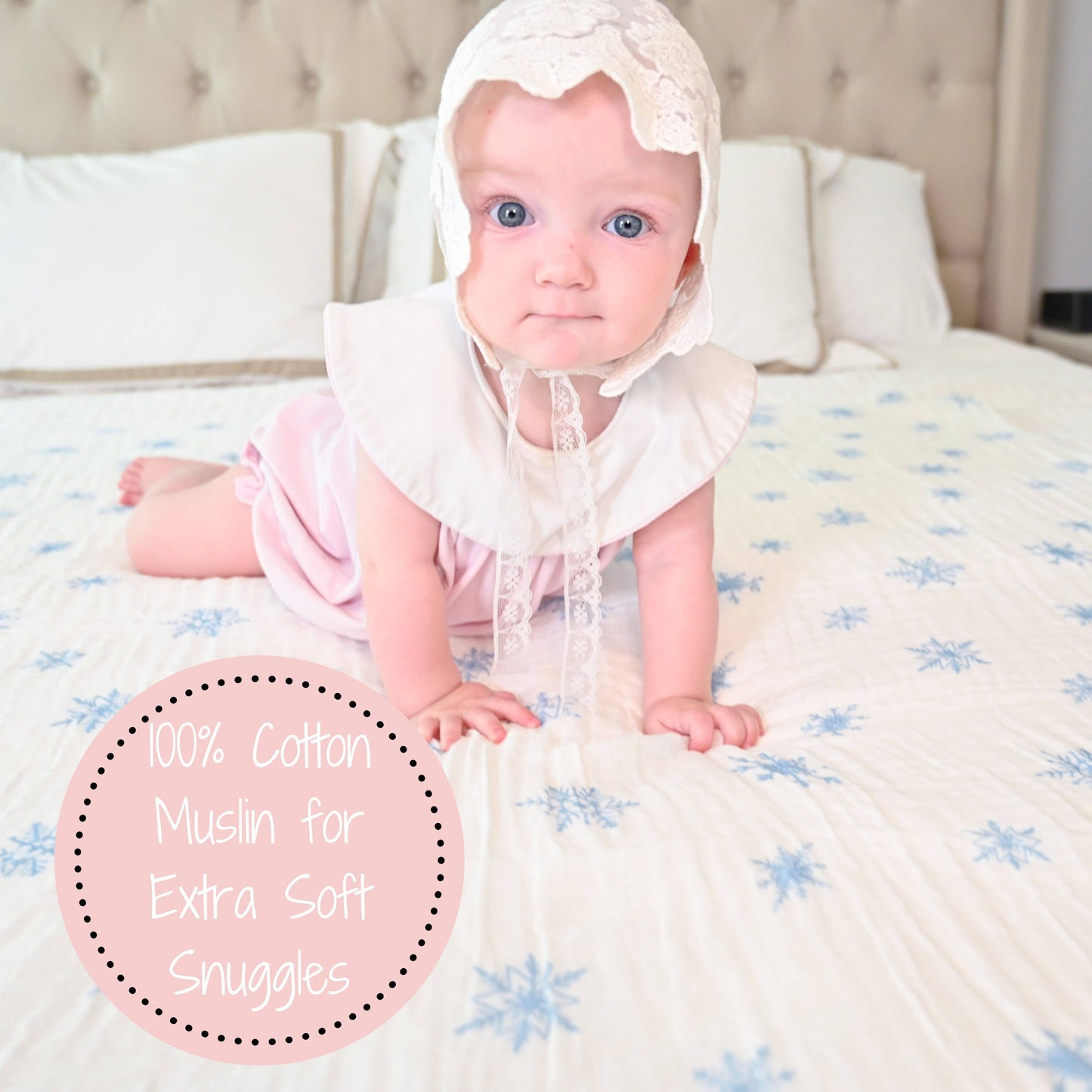 Snowflake Baby Muslin Cotton Blanket