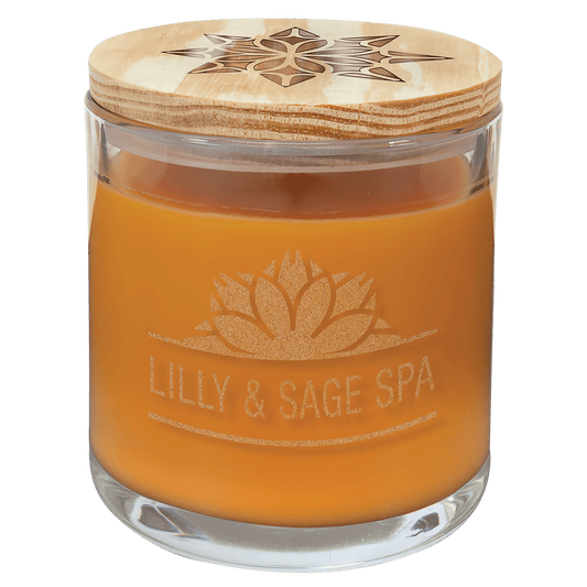 Bright Citrus Candle in a Glass Holder with Wood Lid - 14 oz.