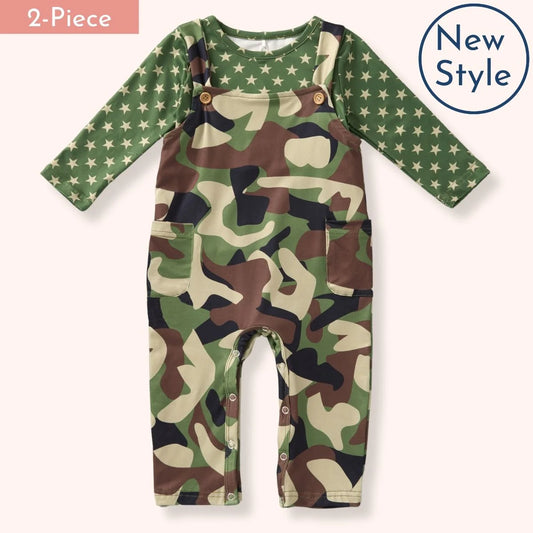 Pete & Lucy Camo Crew Boys Romper