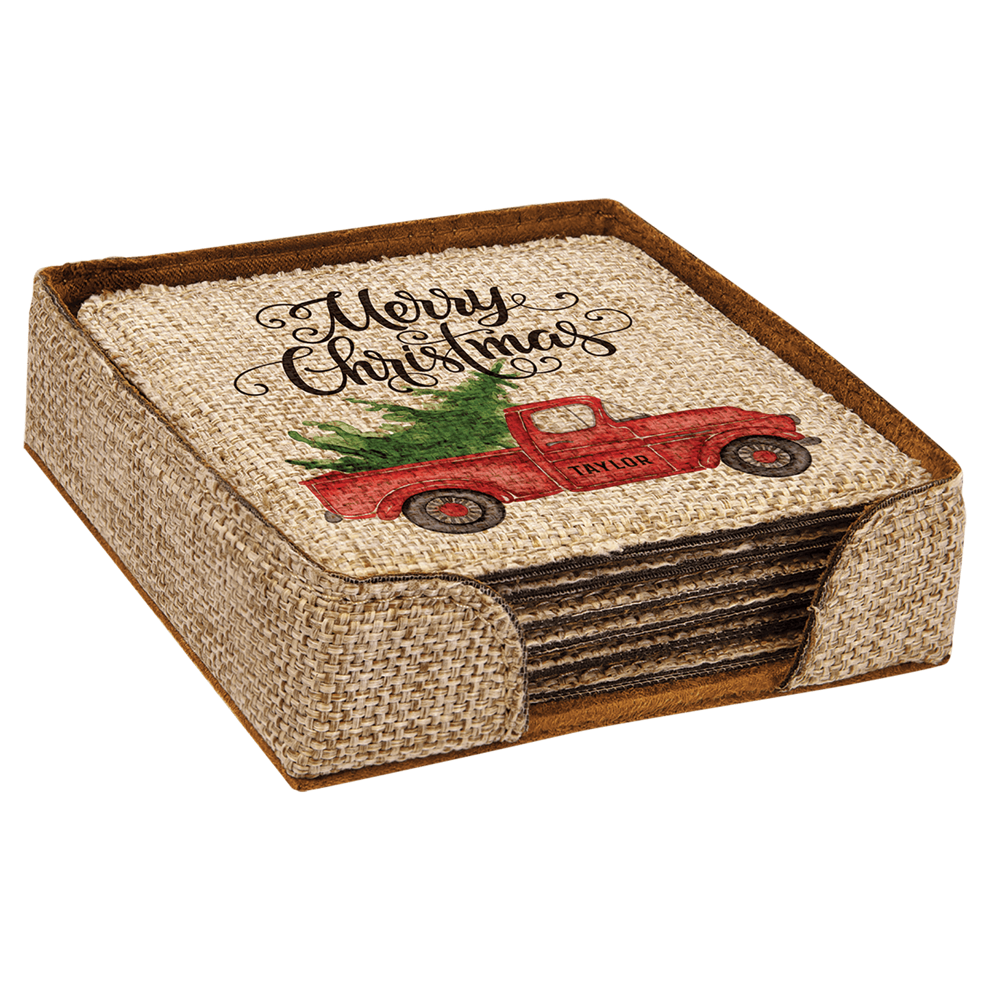 Burlap Coaster Set
