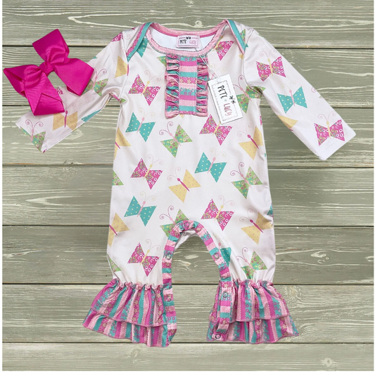 Pete & Lucy Fly Like A Butterfly Romper