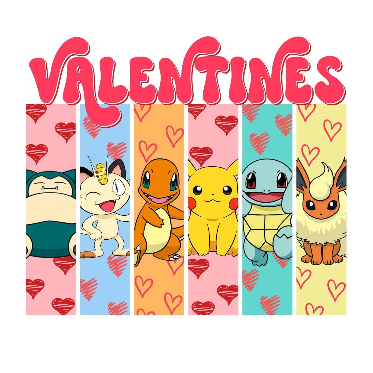 Pokemon Valentines T-shirts -Adult