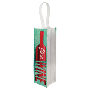 White Sublimatable Wine Bag with 3 1/2" Gusset - 13 1/2" x 4"