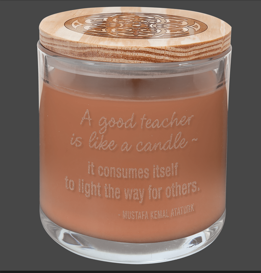 Tropical Coconut Candle in a Glass Holder with Wood Lid -  14 oz.