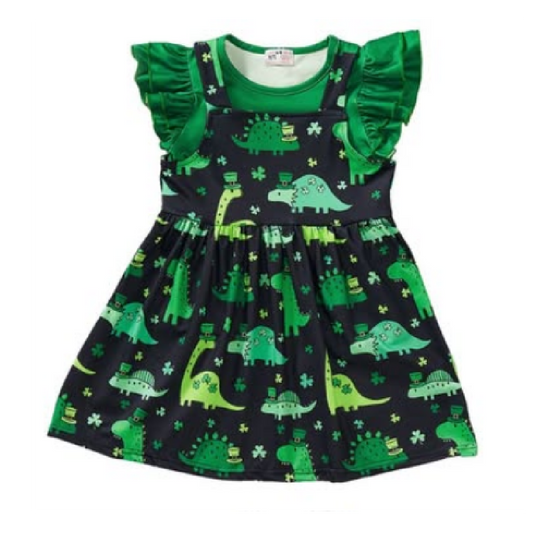 Pete & Lucy Shamrock Dinos Skirt Set