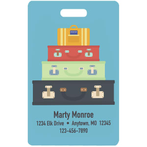 White Aluminum 2-Sided Luggage Tag with Slot- 2 1/8" x 3 3/8"