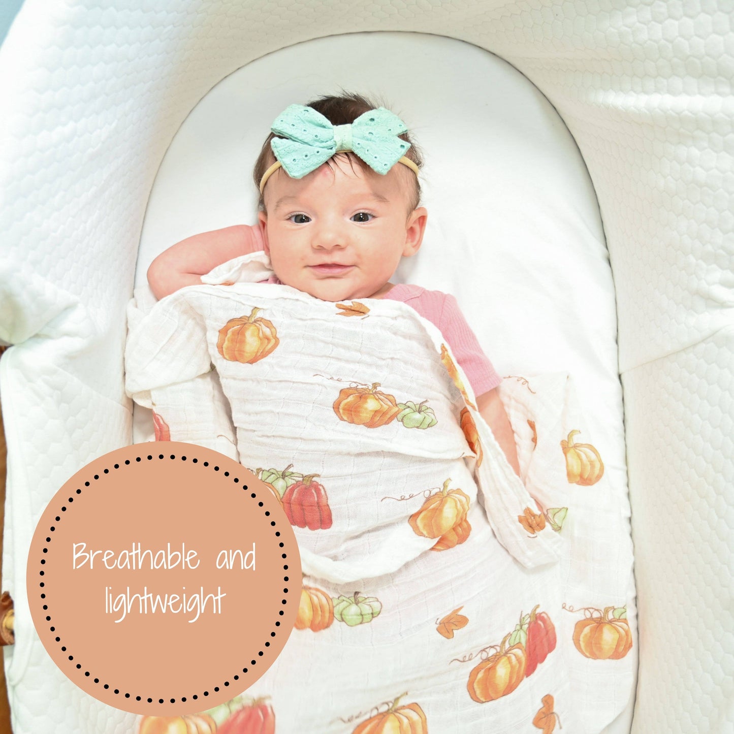 Pumpkin'pie Fall Holiday Theme Baby Muslin Cotton Blanket