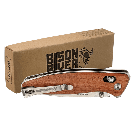 Bison River 4.5 In Wood Handle Pocket Knife